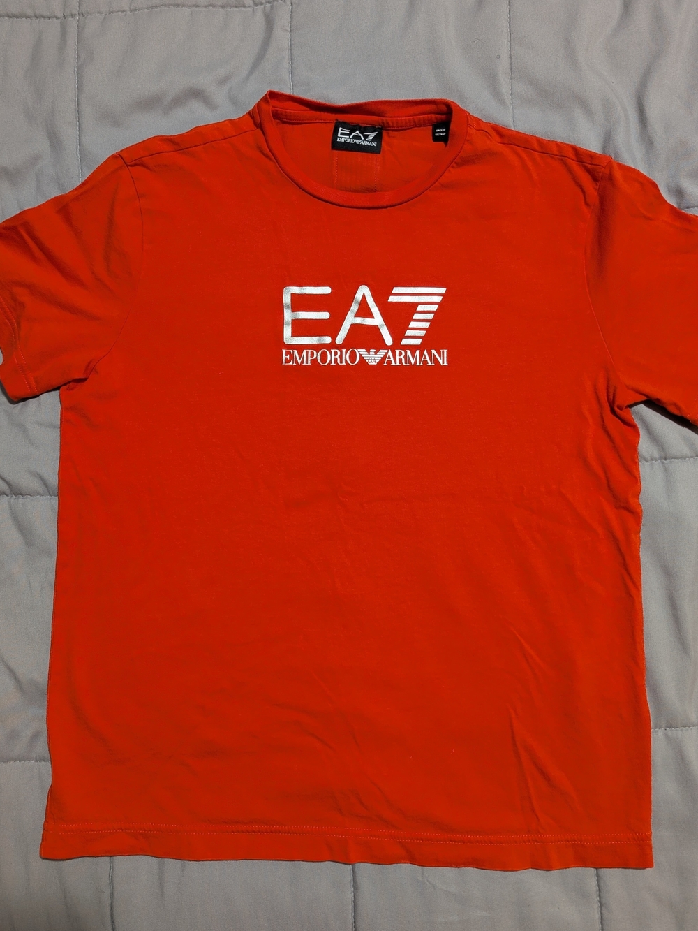 Emporio Armani Red EA7 Logo Short Sleeve Tee